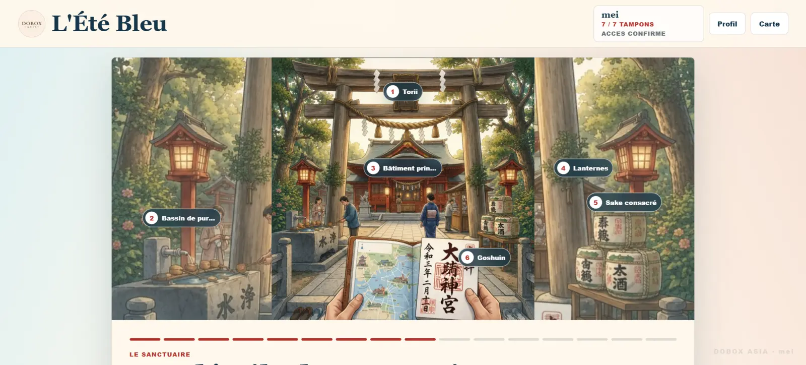 Exploration interactive d’un sanctuaire de Fukuoka